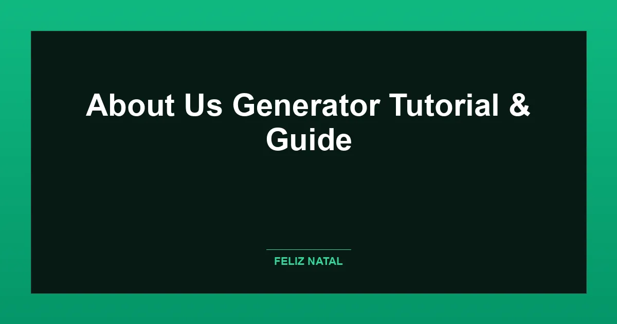 About Us Generator Thumbnail
