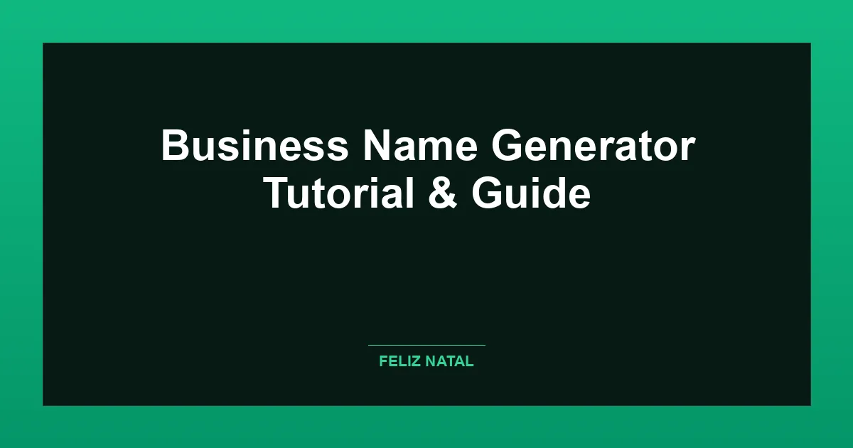Business Name Generator Thumbnail