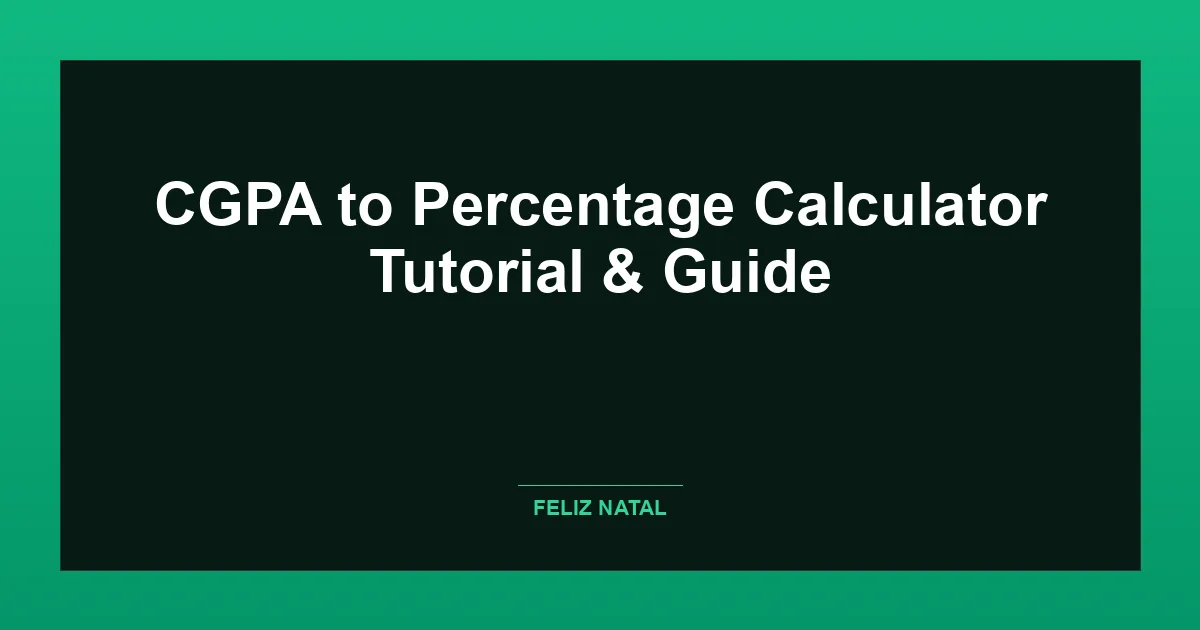 CGPA to Percentage Calculator Thumbnail