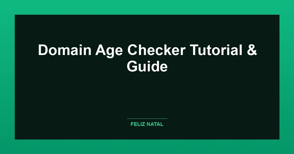 Domain Age Checker Thumbnail