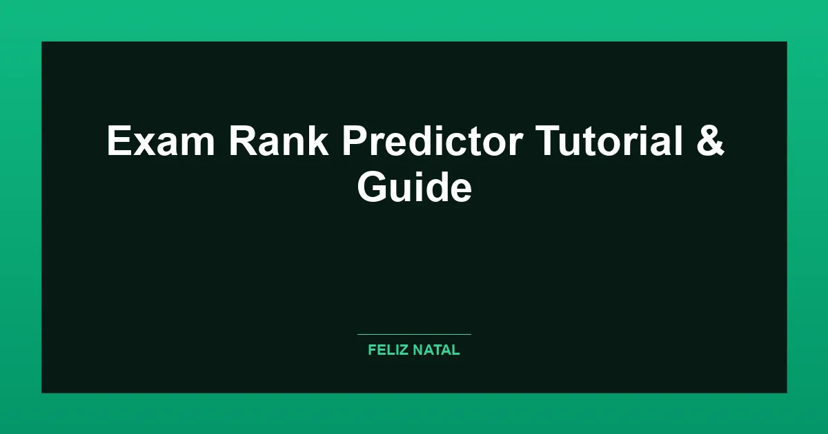 Exam Rank Predictor Thumbnail