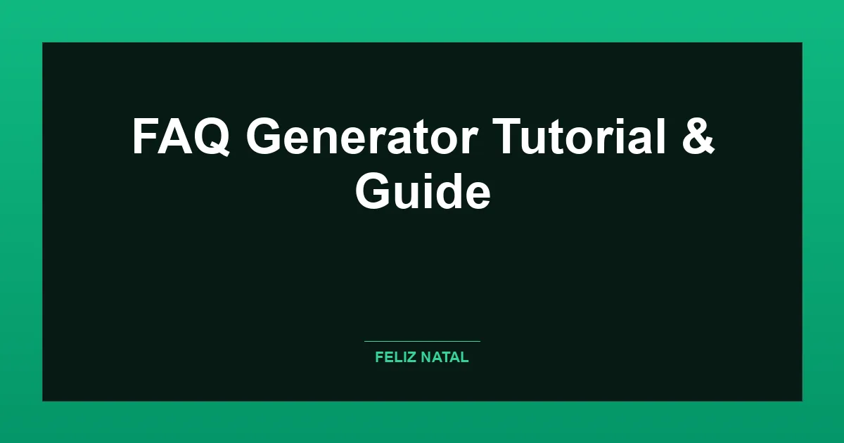 FAQ Generator Thumbnail