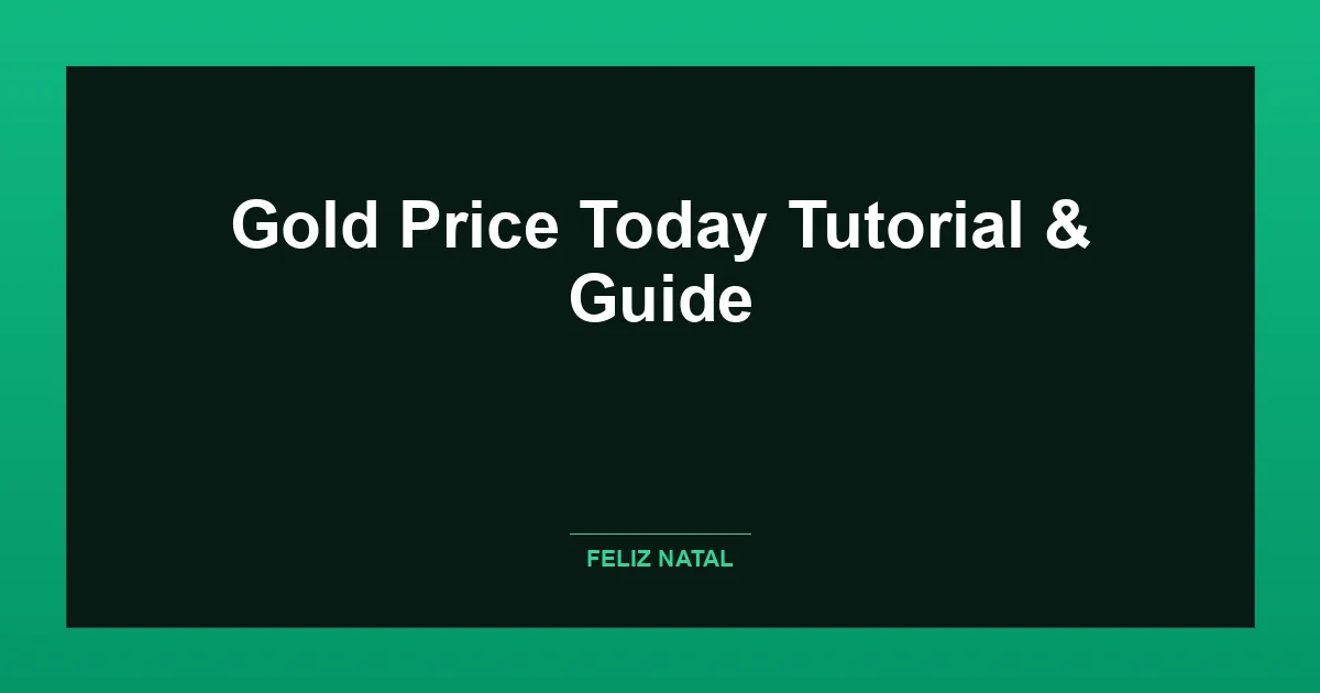 Gold Price Today Thumbnail
