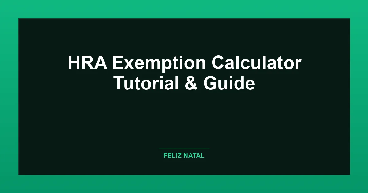 HRA Exemption Calculator Thumbnail
