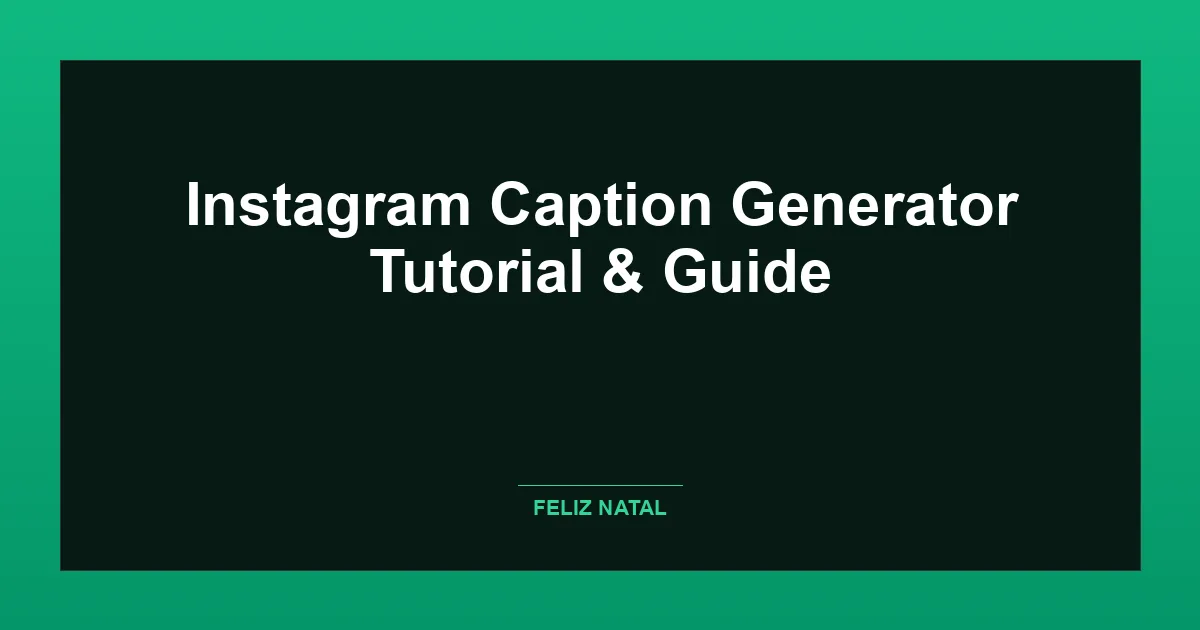 Instagram Caption Generator Thumbnail