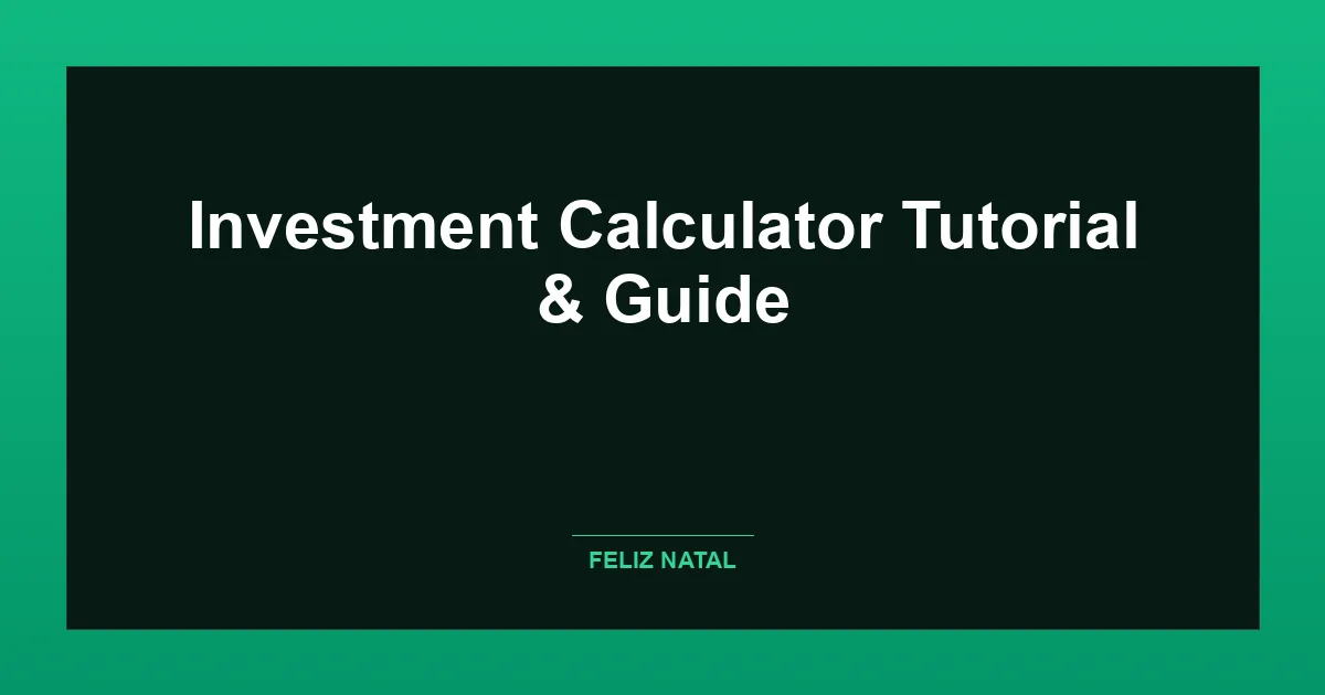Investment Calculator Thumbnail