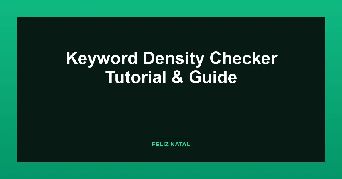 Keyword Density Checker Thumbnail