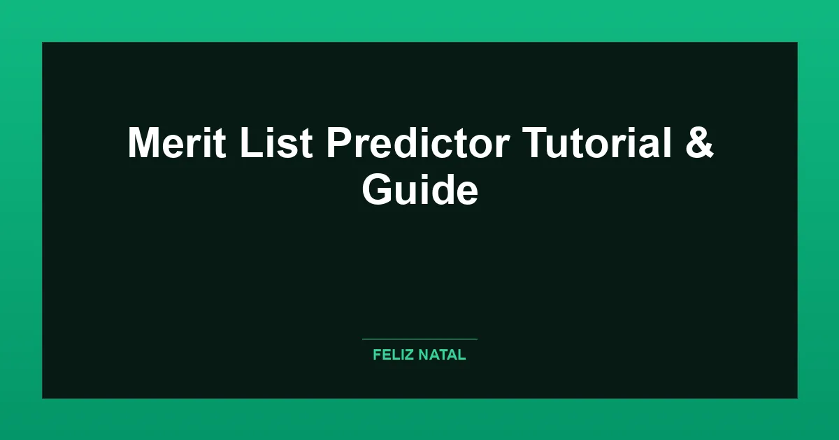Merit List Predictor Thumbnail