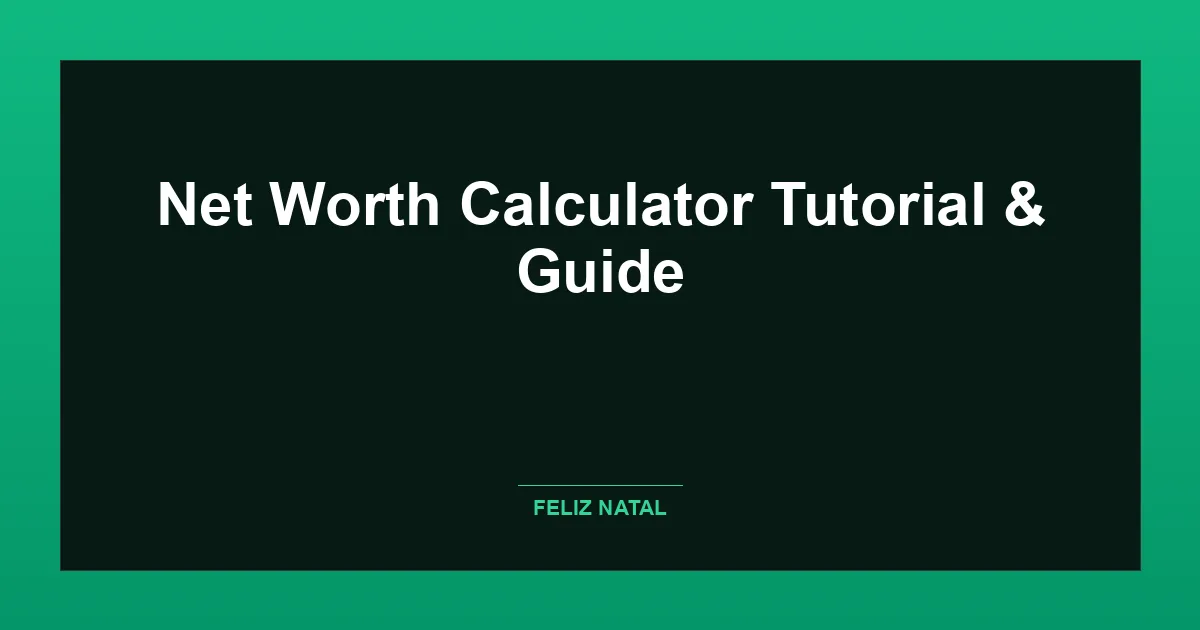 Net Worth Calculator Thumbnail