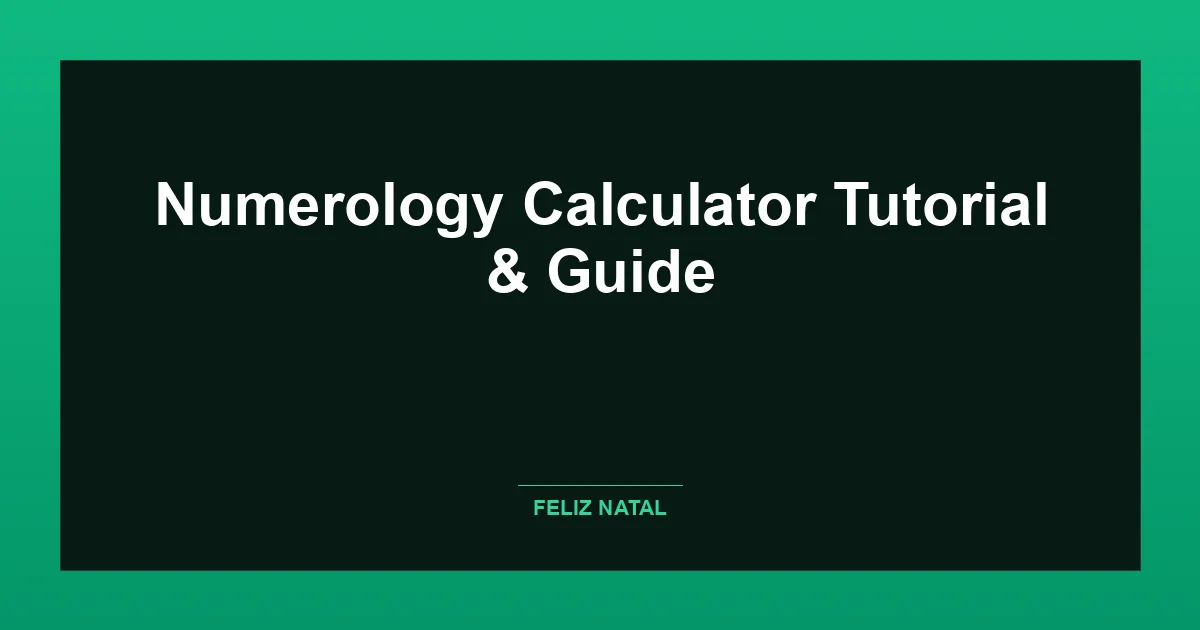 Numerology Calculator Thumbnail