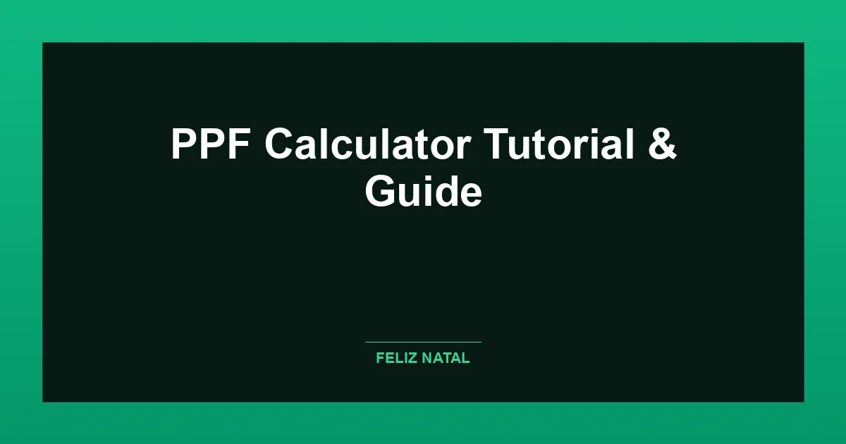 PPF Calculator Thumbnail