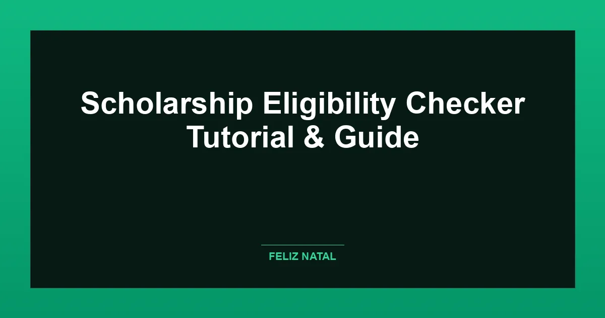Scholarship Eligibility Checker Thumbnail