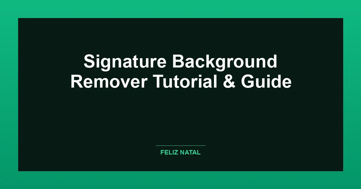 Signature Background Remover Thumbnail