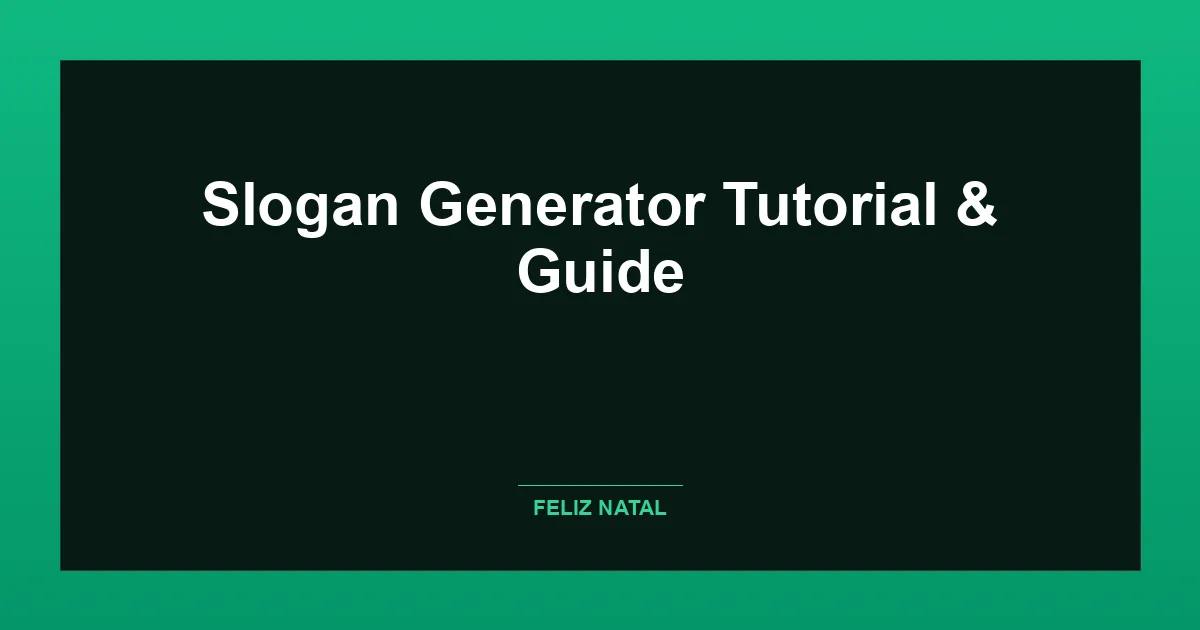 Slogan Generator Thumbnail