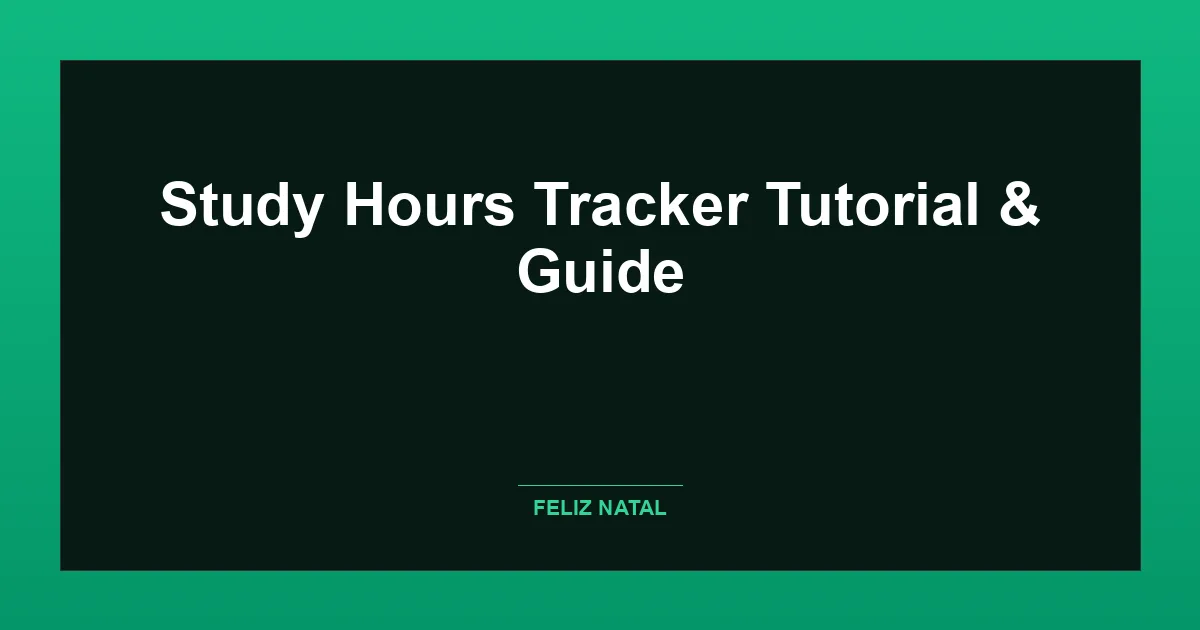 Study Hours Tracker Thumbnail