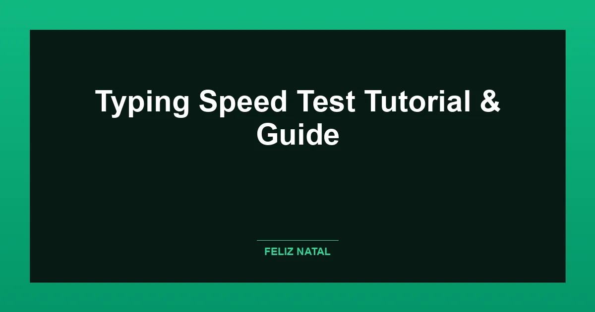 Typing Speed Test Thumbnail